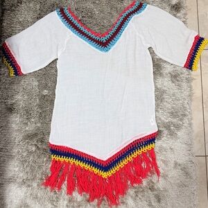 Cupshe White Cover-Up with Red Accents